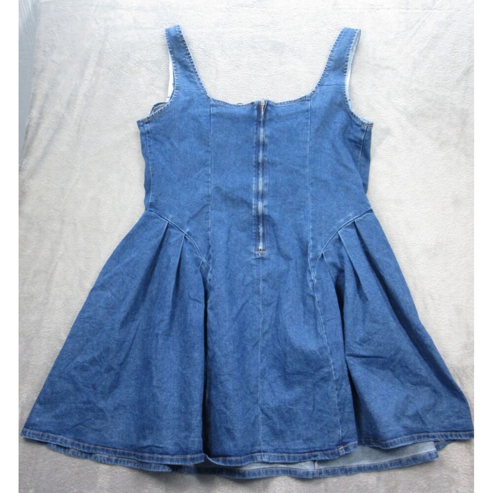 Cider Mini Dress Womens Size. 2XL Blue Denim Sleeveless w/ Back Zipper - Picture 2 of 12